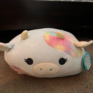 Caedia Tie Dye Stackable Cow Squishmallow Claire’s NWT
